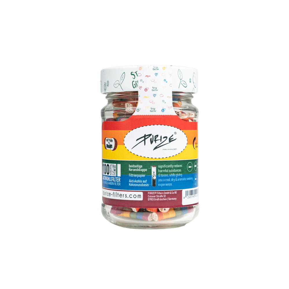 Purize - Filtri Ai Carboni Attivi - Rainbow - Extra Slim 5.9mm - 100 Pezzi