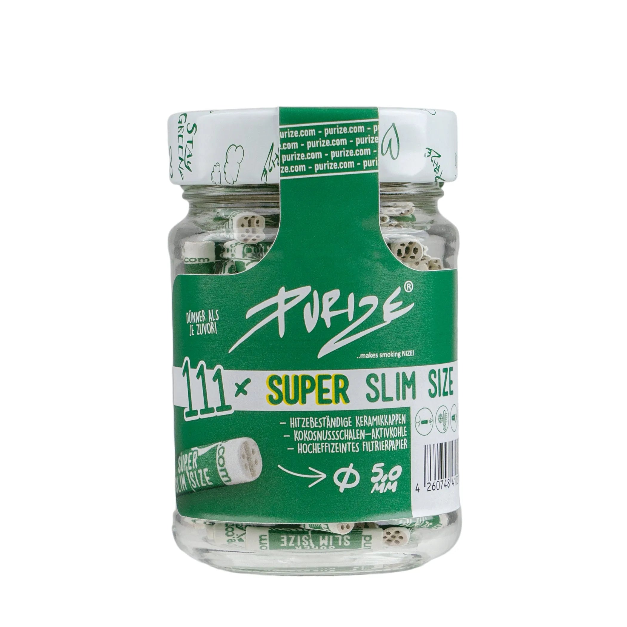 Purize - Filtri Ai Carboni Attivi - Bianco - Super Slim 5 mm - 111 Pezzi
