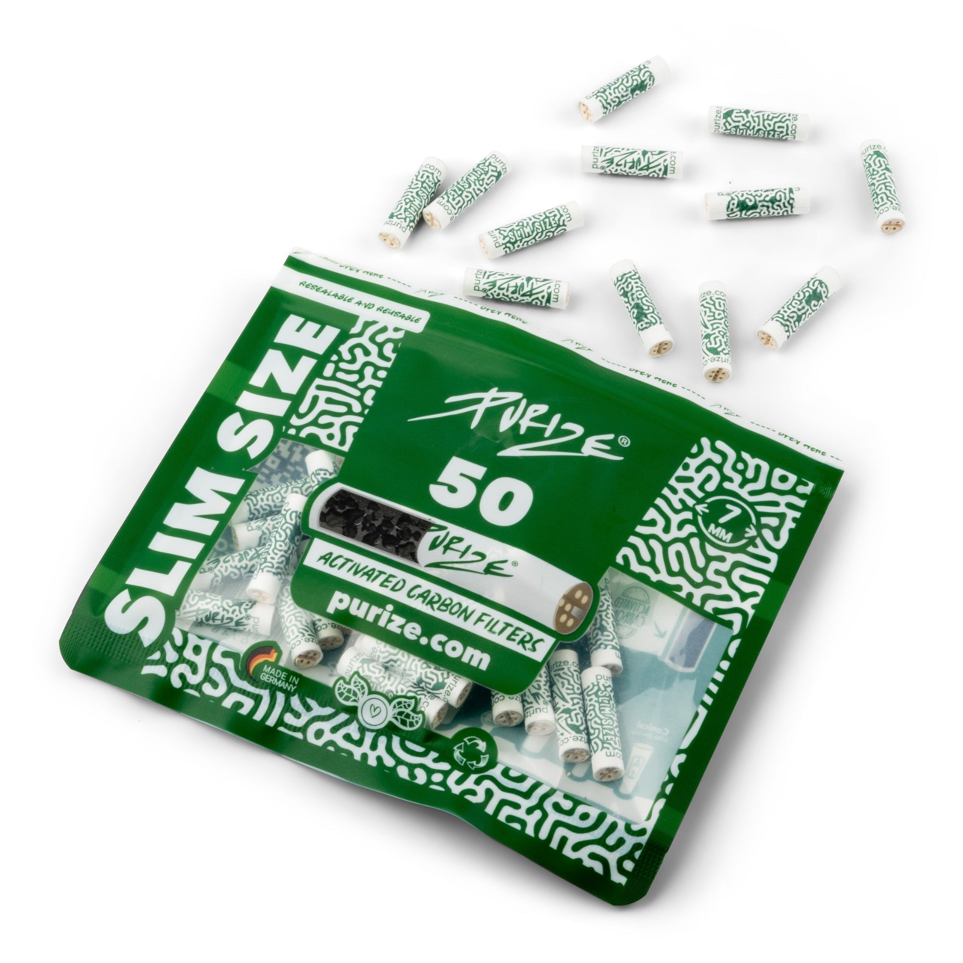 Purize - Filtri Ai Carboni Attivi - Bianco - Slim White 7mm