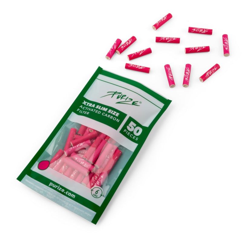 Purize - Filtri Ai Carboni Attivi - Rosa - Extra Slim 6mm