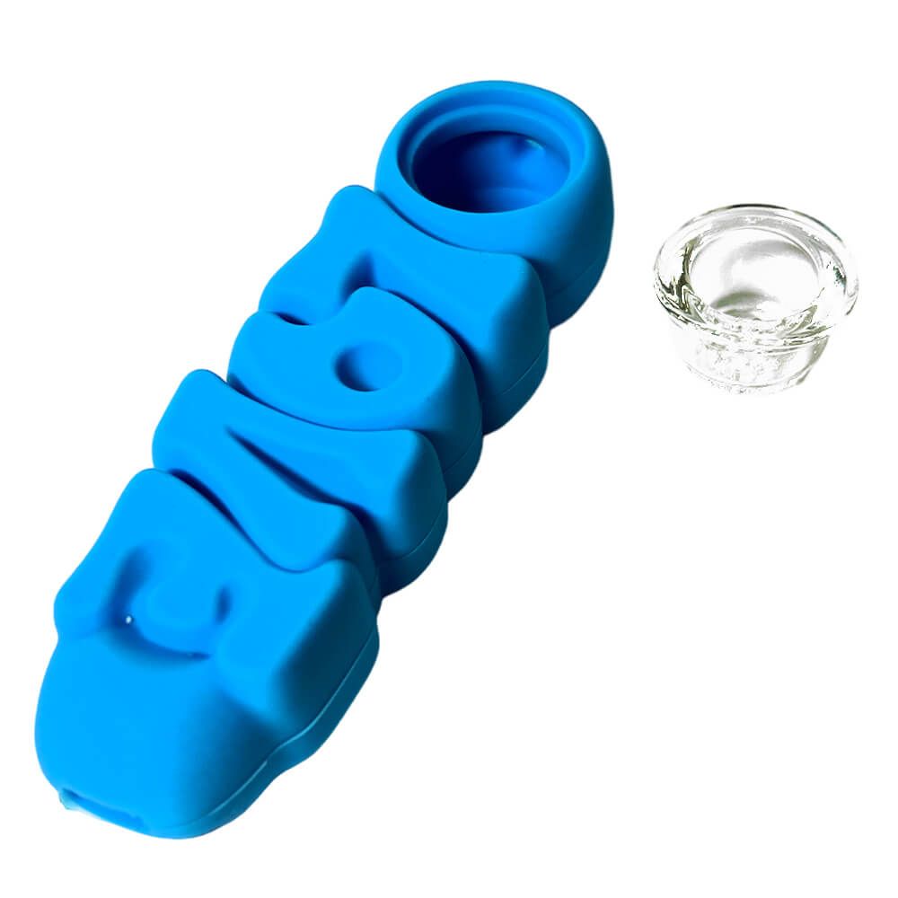 Pipa In Silicone-Love Silicone Pipe Blue 12cm
