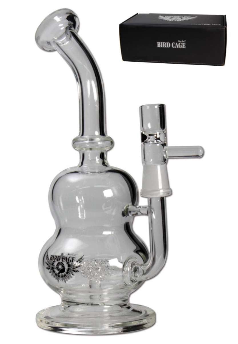 Bong Vetro Black Leaf Bird Cage con Percolatore